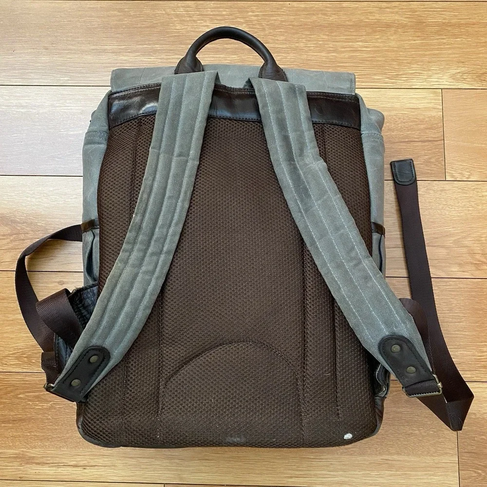 ONA Camps Bay Camera Backpack Smoke – Premium Leather & Waxed Canvas